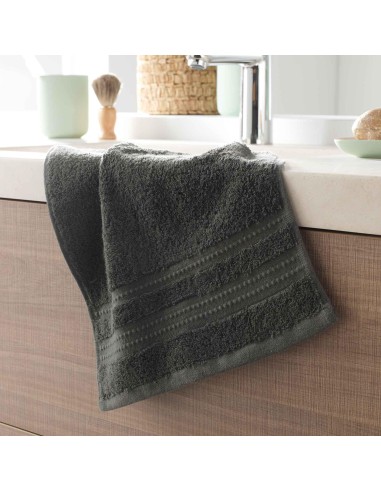serviette invite 30 x 50 cm eponge unie excellence anthracite