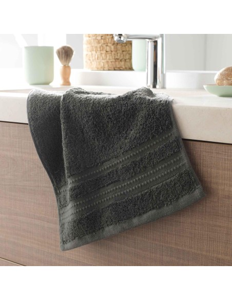 serviette invite 30 x 50 cm eponge unie excellence anthracite
