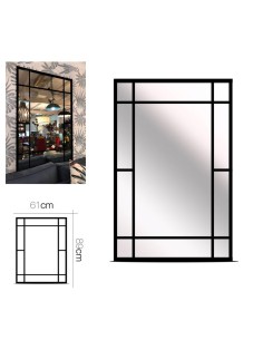 28208-miroir metal noir 89 x 61 cm