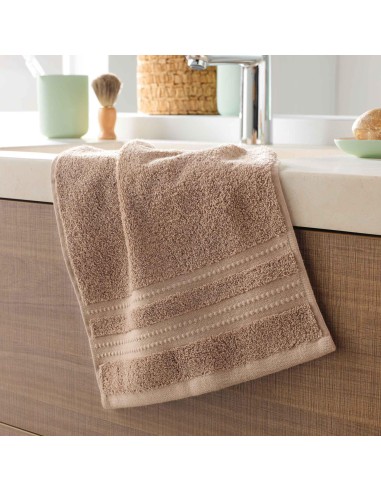 serviette invite 30 x 50 cm eponge unie excellence taupe
