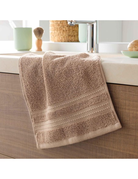 serviette invite 30 x 50 cm eponge unie excellence taupe