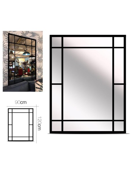 28211-miroir metal noir 90 x 120 cm