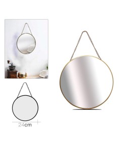 45135 - miroir dore a/suspendre diam 24 cm