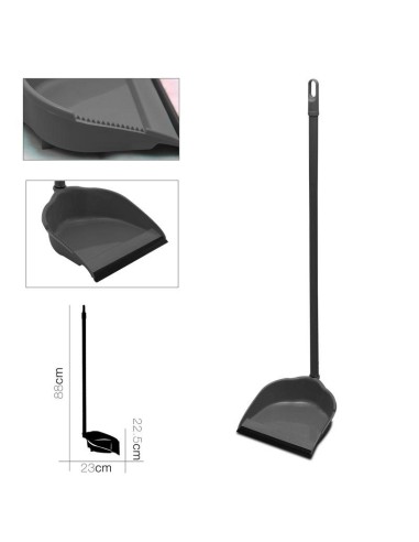 77119 - pelle avec manche en metal gris 23 x 22.5 x h 88 cm