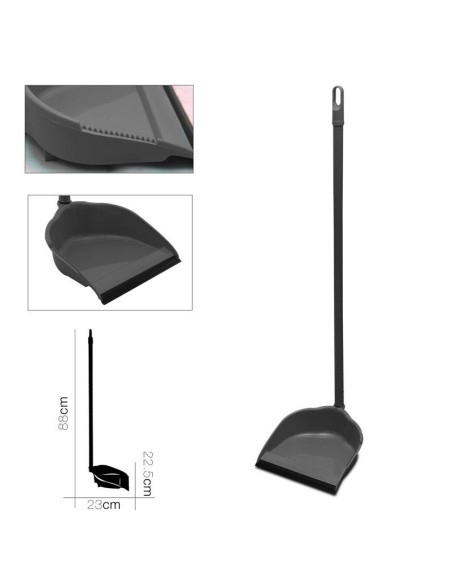 77119 - pelle avec manche en metal gris 23 x 22.5 x h 88 cm