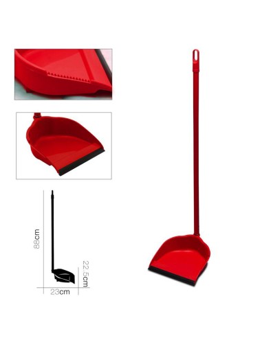 77120 - pelle avec manche en metal rouge 23 x 22.5 x h 88 cm