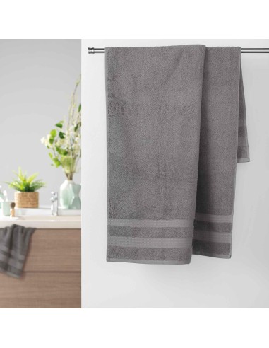 drap de douche 70 x 130 cm eponge unie excellence gris