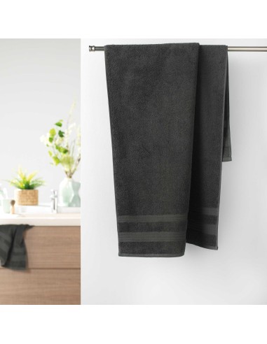 drap de douche 70 x 130 cm eponge unie excellence anthracite