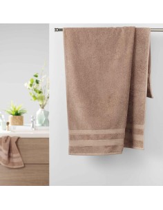 drap de douche 70 x 130 cm eponge unie excellence taupe