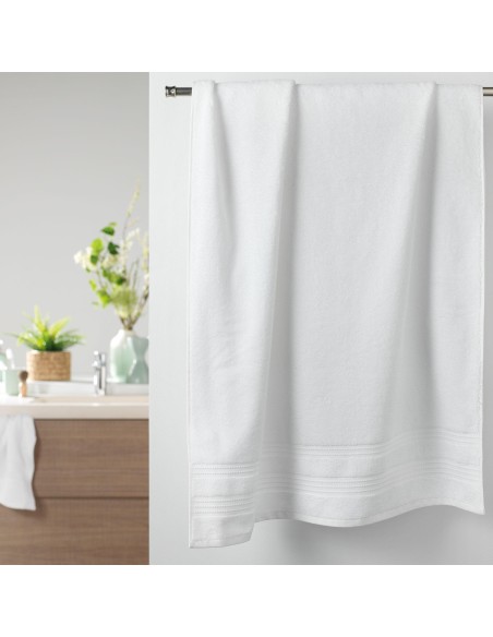 drap de bain 90 x 150 cm eponge unie excellence blanc
