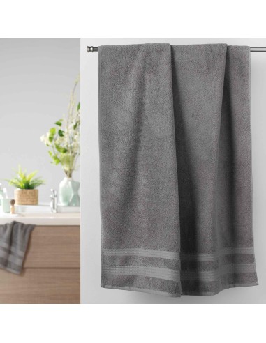 drap de bain 90 x 150 cm eponge unie excellence gris