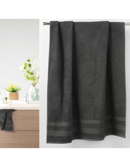drap de bain 90 x 150 cm eponge unie excellence anthracite