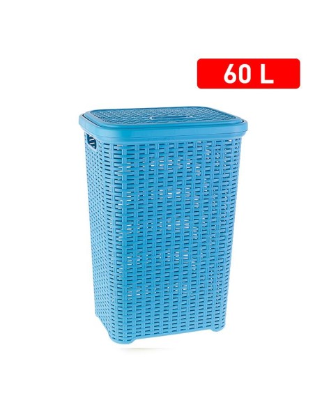 1177540-coffre a linge rattan bleu clair