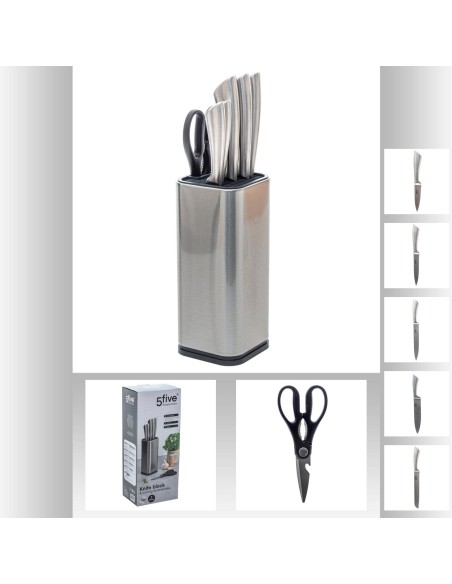 151380 - bloc 5 couteaux+cis inox sp