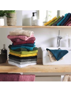 2 gants de toilette 15 x 21 cm eponge unie excellence lin