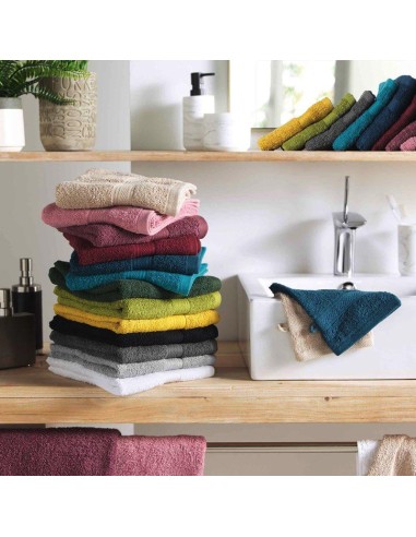 2 gants de toilette 15 x 21 cm eponge unie excellence lin