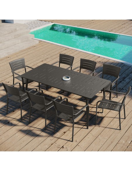 tablre133-table rect. alu 200x100  inari carbone