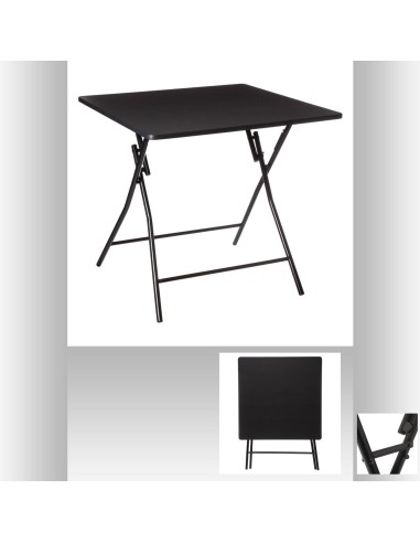 164657a- table pli 4p 80x80cm noir