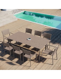tablre148-table rect. alu 200x100 inari muscade