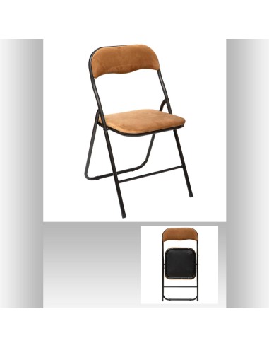 164715c-chaise pliante velours or