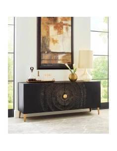 prit53 - buffet bas sunset / manguier noir or - 177x45x77cm