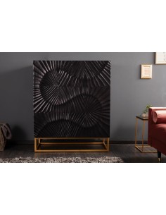 prit57 - buffet bar haut scorpion /bois manguier noir  - 100x38x120cm