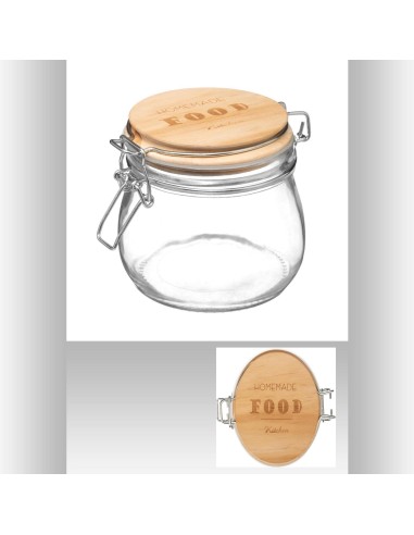 169210 - bocal ver+bois 0,5l wording L. 14,3 x P. 13,5 x H. 10,5 cm