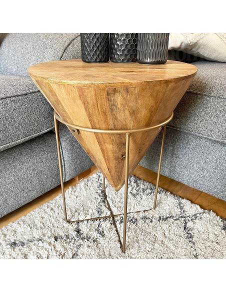 prit19 - table basse corna bois  - 40x40x50cm