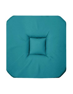 galette 4 rabats 36 x 36 x 3.5 cm coton uni panama bleu