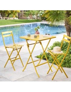 187028 - table haute greensboro car. 2p moutarde 70x70