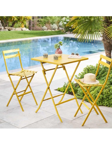 187028 - table haute greensboro car. 2p moutarde 70x70