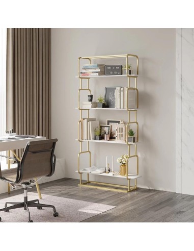 prit60 - etagere 4 etageres or /blanc - 30x120x180cm