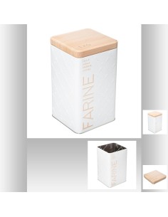 169284 - boite farine scandi ed br6 L. 10,5 x P. 10,5 x H. 18,5 cm