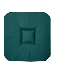 galette 4 rabats 36 x 36 x 3.5 cm coton uni panama emeraude
