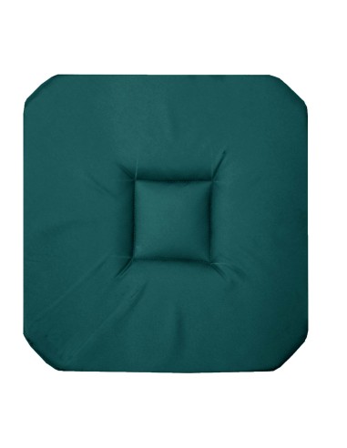 galette 4 rabats 36 x 36 x 3.5 cm coton uni panama emeraude