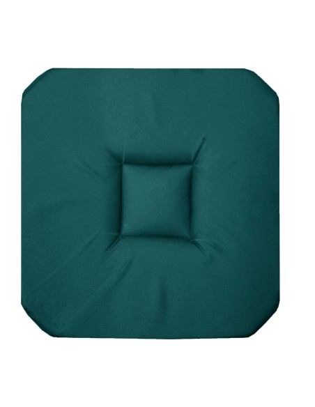 galette 4 rabats 36 x 36 x 3.5 cm coton uni panama emeraude