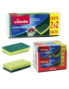23980-eponge en fibre verte 2+2 vileda