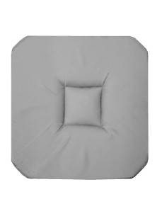 galette 4 rabats 36 x 36 x 3.5 cm coton uni panama gris