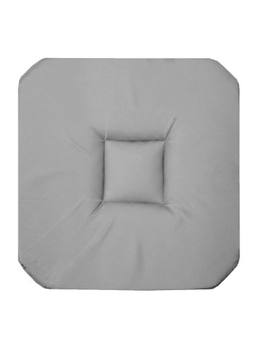 galette 4 rabats 36 x 36 x 3.5 cm coton uni panama gris
