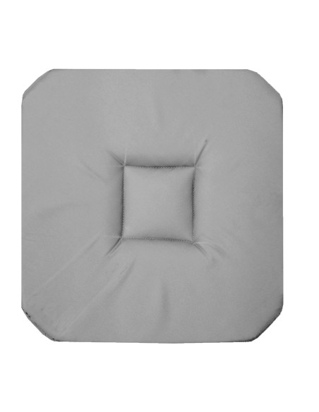 galette 4 rabats 36 x 36 x 3.5 cm coton uni panama gris
