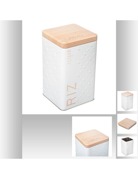 169296 - boite riz scandi ed br6 L. 10,5 x P. 10,5 x H. 18,5 cm
