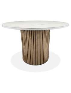 table fence 120 ceramique ( plateau marbre / pieds bois)