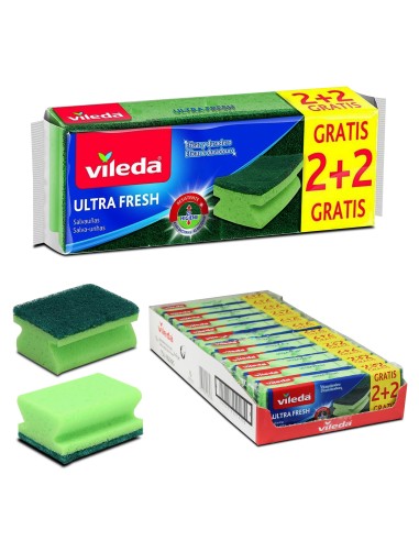 23981-eponge fibre verte 2+2 vileda