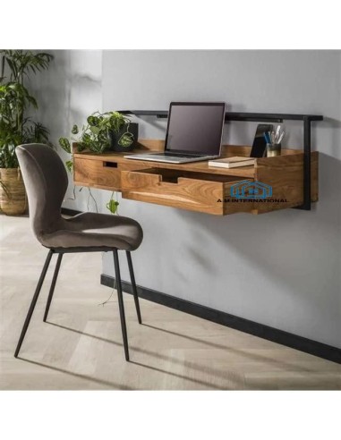 prit01 - console bureau wooden / 2 tiroirs - 120x37x38cm