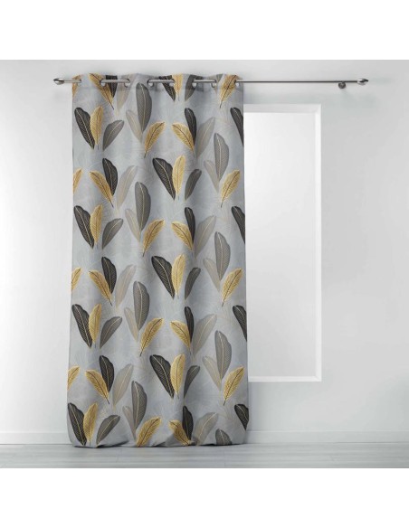 1408834-rideau a oeillets 140 x 260 cm polyester imprime tounsy