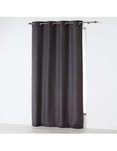 rideau a oeillets 140 x 260 cm microfibre unie absolu anthracite