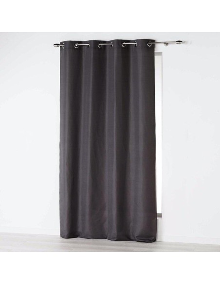 rideau a oeillets 140 x 260 cm microfibre unie absolu anthracite