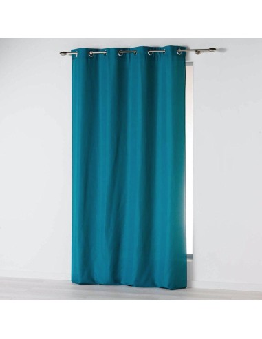 1607239-rideau a oeillets 140 x 260 cm microfibre unie absolu bleu