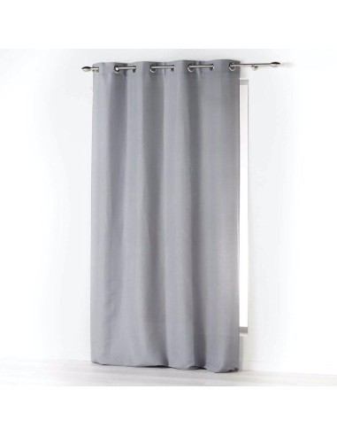 1607234-rideau a oeillets 140 x 260 cm microfibre unie absolu gris