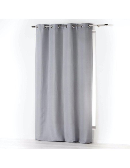1607234-rideau a oeillets 140 x 260 cm microfibre unie absolu gris